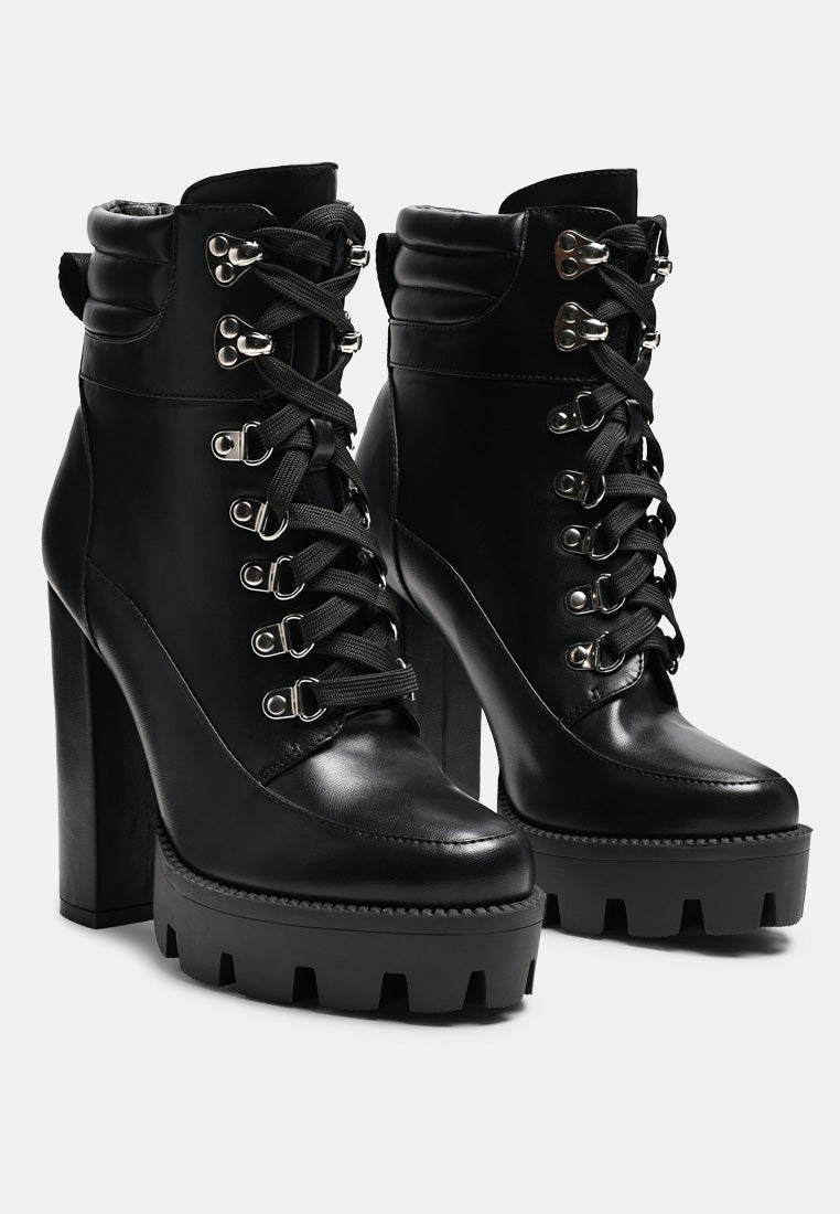 Stopper Cushion Collared Lace Up Boots - Glamourous Grace