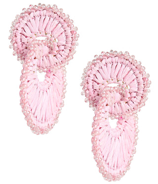 Tara Raffia Earring- Double Ring - Glamourous Grace