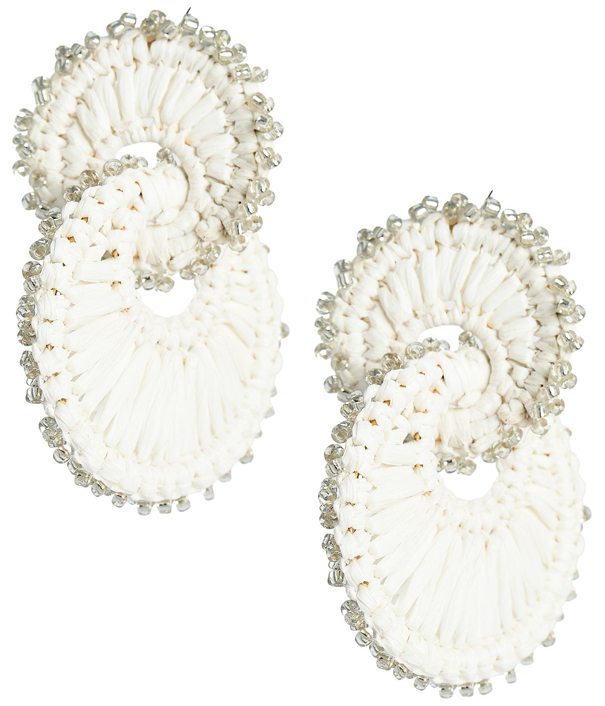 Tara Raffia Earring- Double Ring - Glamourous Grace