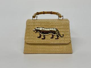 Straw Lulu Bag with Bamboo Handle - Glamourous Grace