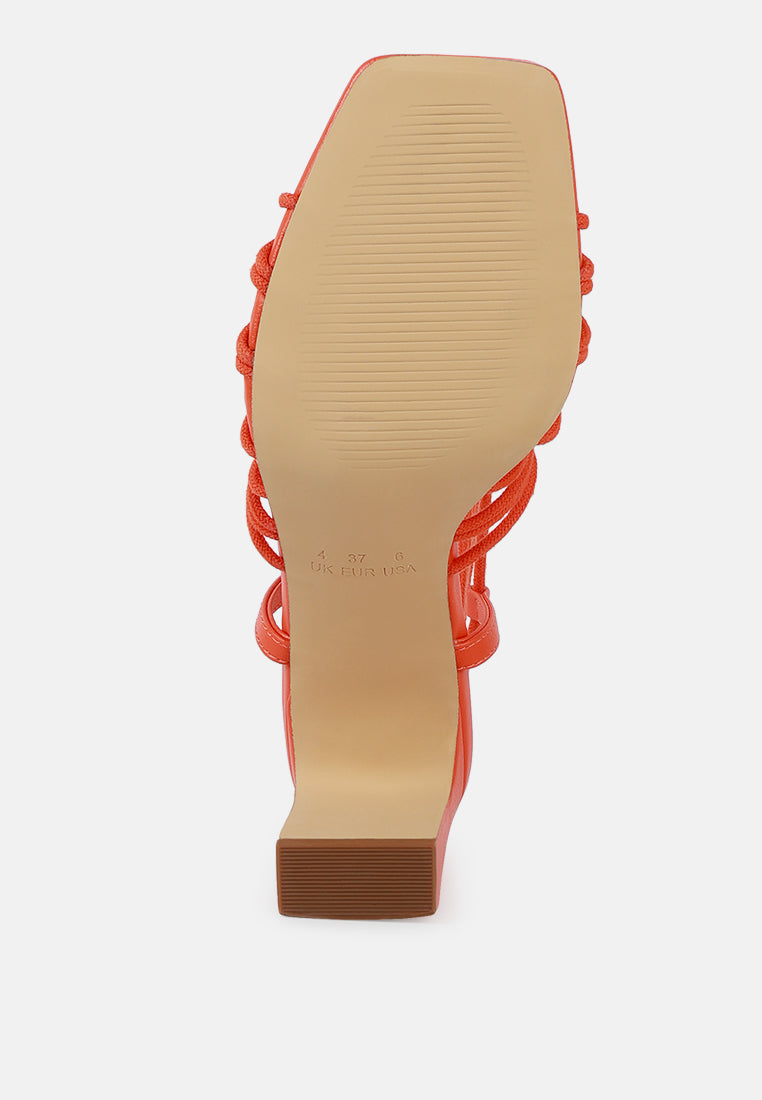 Strings Attach Lace Up Italian Block Heel Sandals - Glamourous Grace