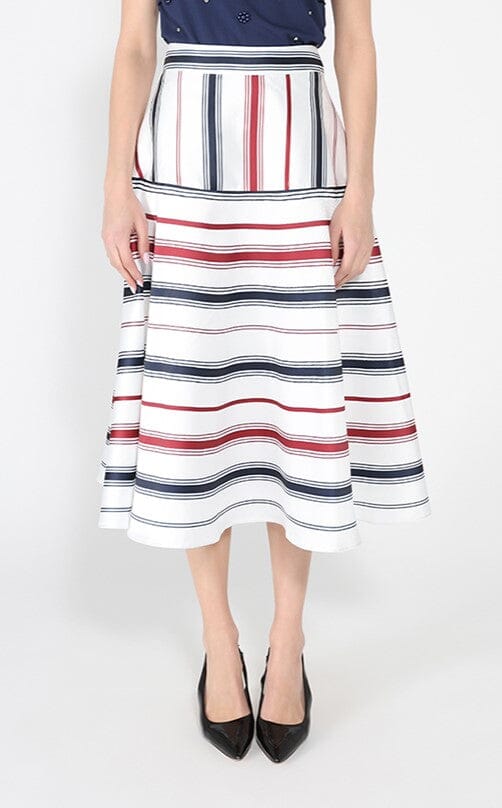 Stripe Pattern A-Line Skirt
