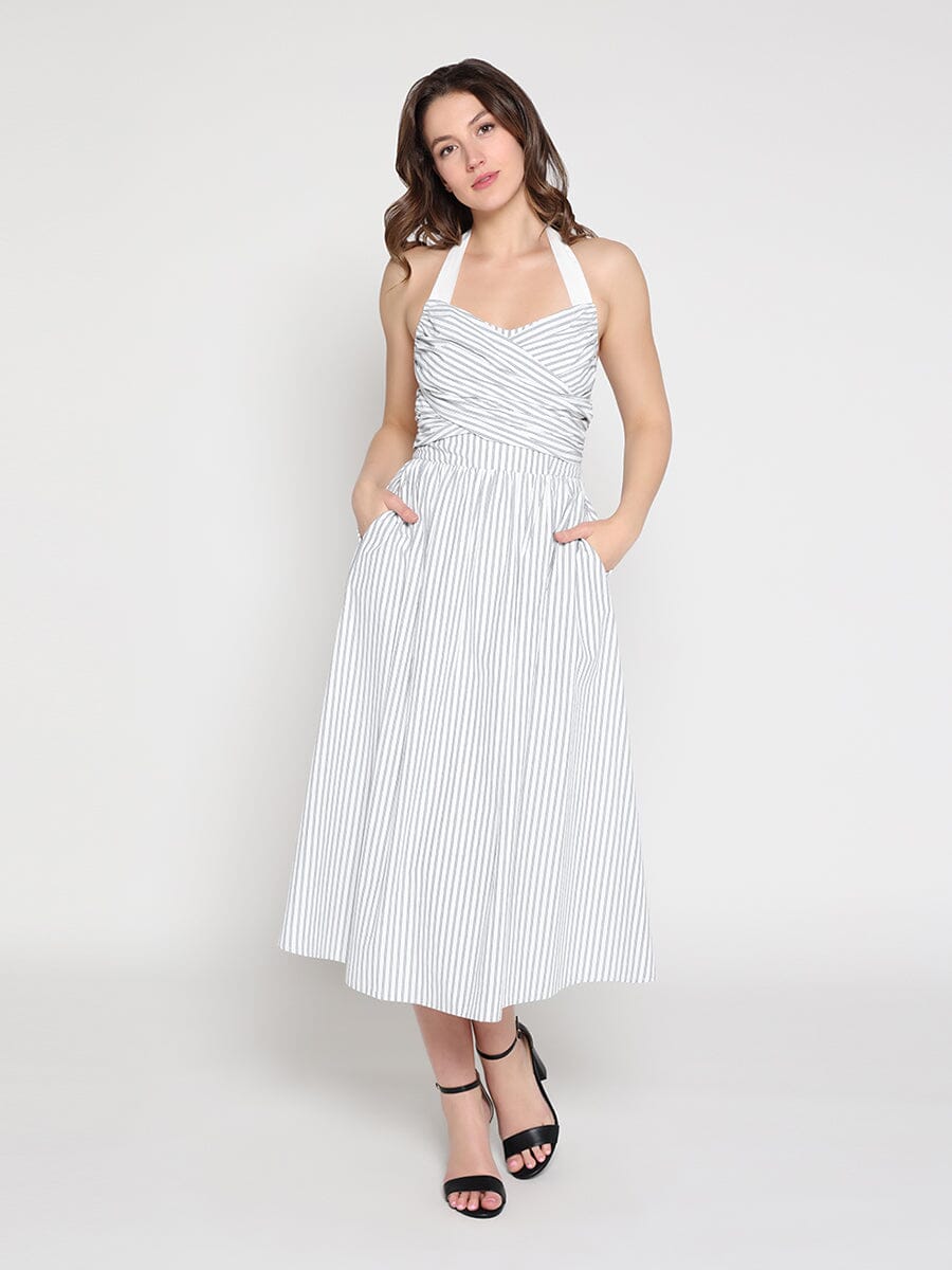 Stripped self-tie dress - Glamourous Grace