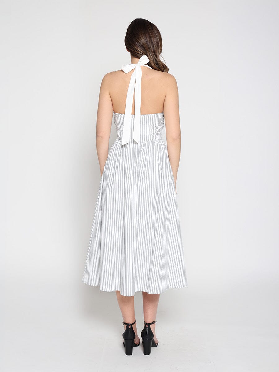 Stripped self-tie dress - Glamourous Grace