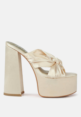 Strobing Knotted Chunky Platform Heels - Glamourous Grace
