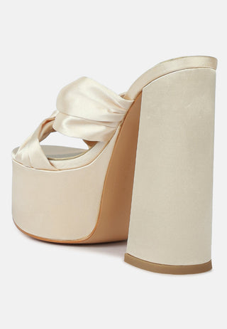 Strobing Knotted Chunky Platform Heels - Glamourous Grace