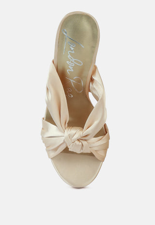 Strobing Knotted Chunky Platform Heels - Glamourous Grace