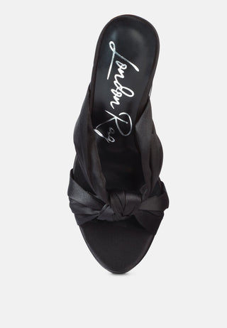 Strobing Knotted Chunky Platform Heels - Glamourous Grace