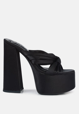 Strobing Knotted Chunky Platform Heels - Glamourous Grace