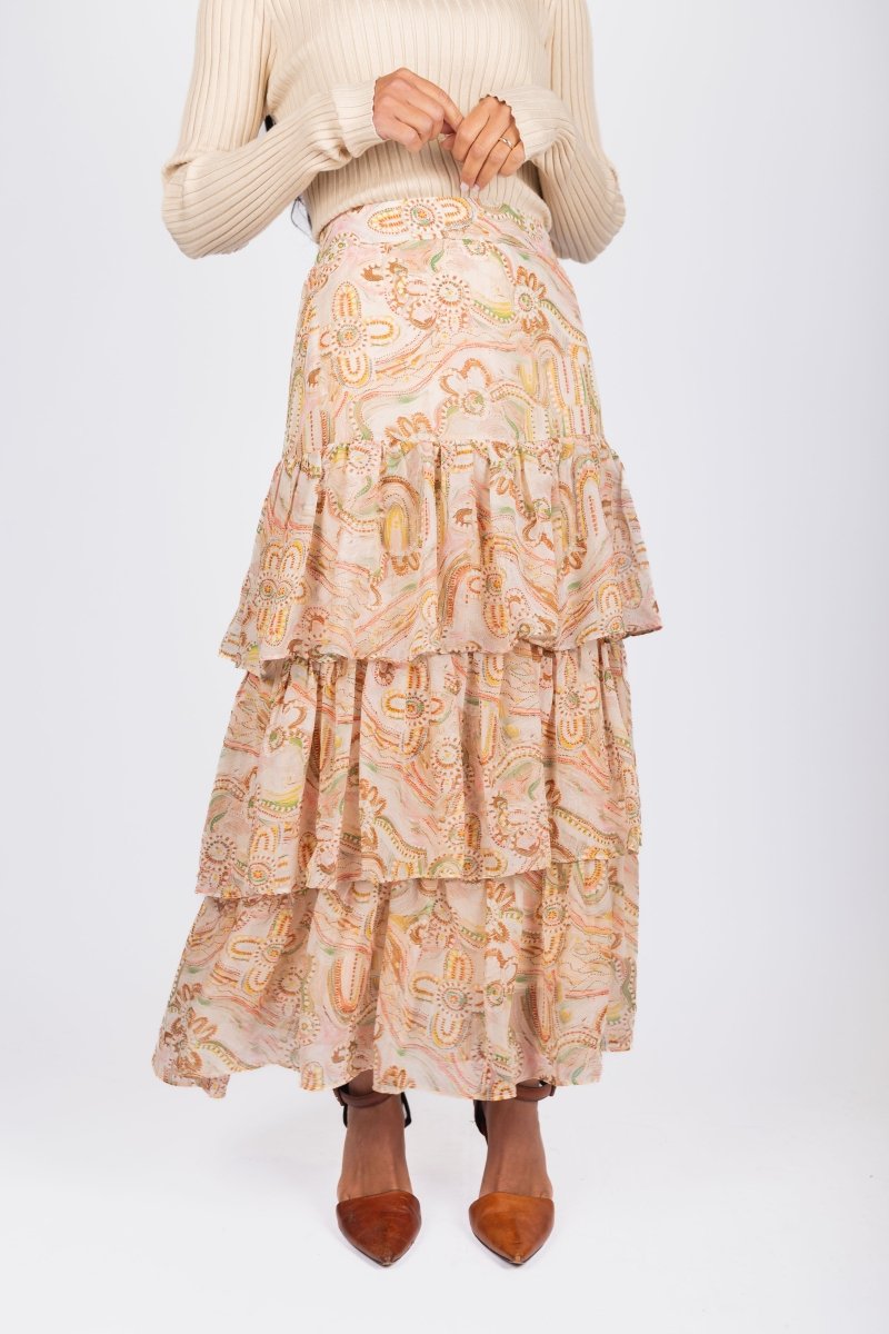 Suri Skirt (Beige/Multi) - Glamourous Grace