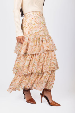 Suri Skirt (Beige/Multi)