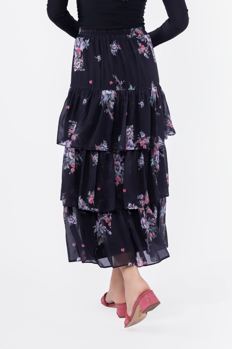 Suri Skirt (Black Flower) - Glamourous Grace