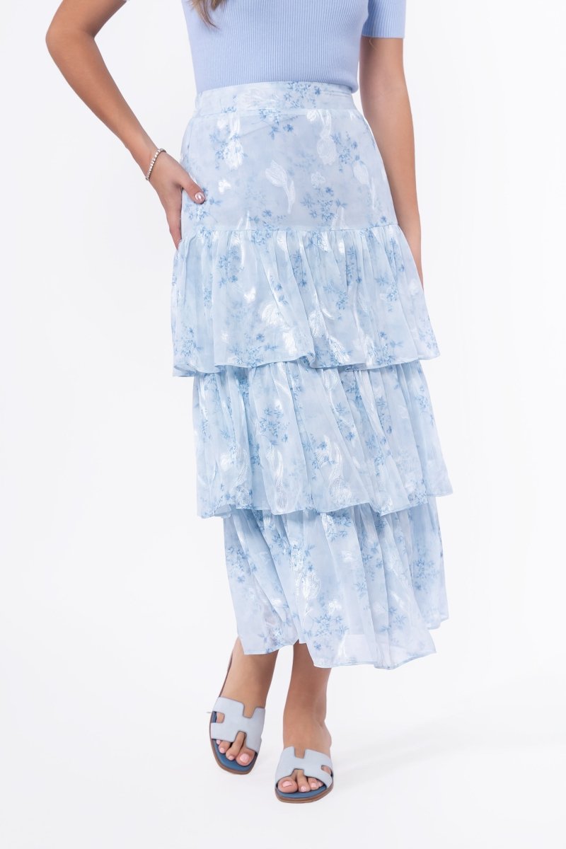 Suri Skirt (Blue Flower) - Glamourous Grace