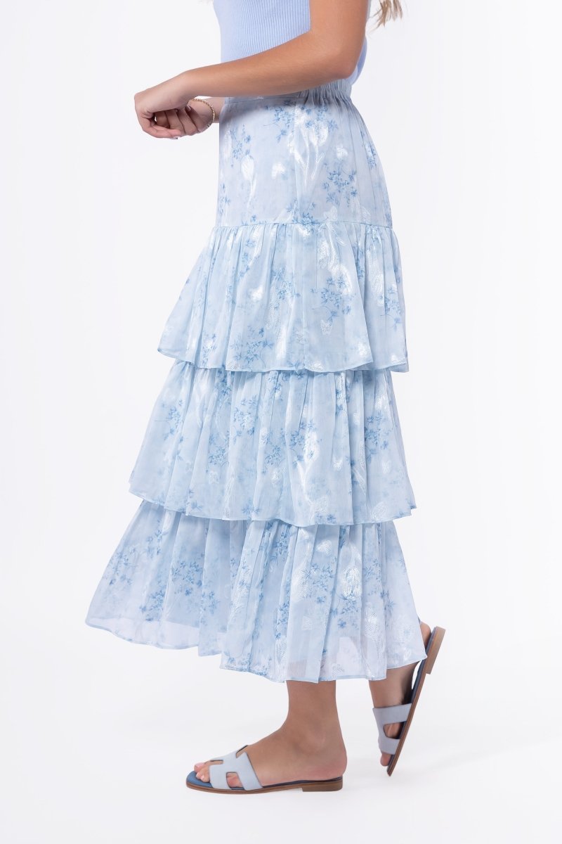 Suri Skirt (Blue Flower) - Glamourous Grace