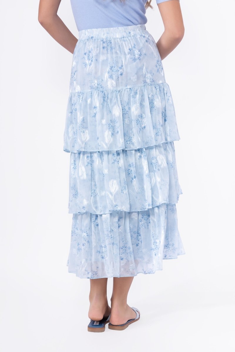 Suri Skirt (Blue Flower) - Glamourous Grace