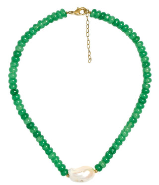 Susie- Quartz Beaded Necklace with freshwater Pearl - Glamourous Grace