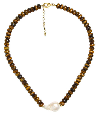 Susie- Quartz Beaded Necklace with freshwater Pearl - Glamourous Grace