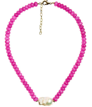 Susie- Quartz Beaded Necklace with freshwater Pearl - Glamourous Grace