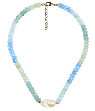 Susie- Quartz Beaded Necklace with freshwater Pearl