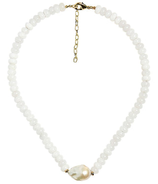 Susie- Quartz Beaded Necklace with freshwater Pearl - Glamourous Grace