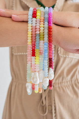 Susie- Quartz Beaded Necklace with freshwater Pearl