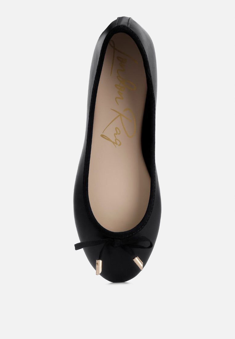 Suzzy Bow Embellished Flat Ballerinas - Glamourous Grace