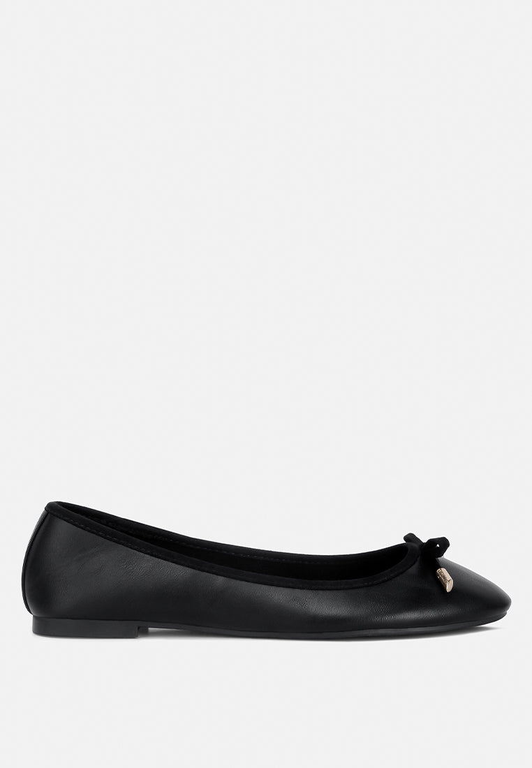 Suzzy Bow Embellished Flat Ballerinas - Glamourous Grace