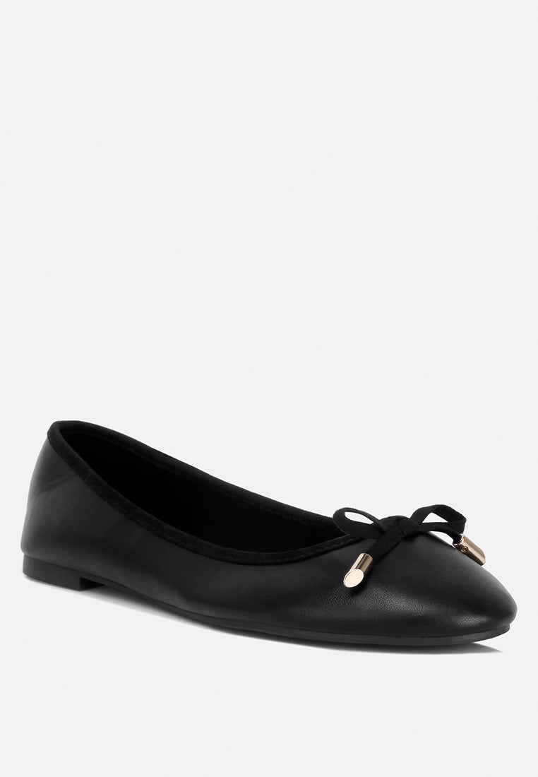 Suzzy Bow Embellished Flat Ballerinas - Glamourous Grace