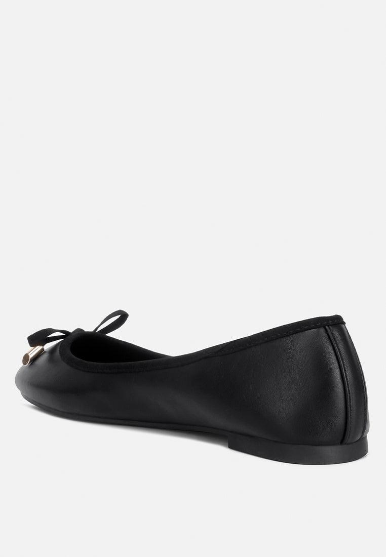 Suzzy Bow Embellished Flat Ballerinas - Glamourous Grace