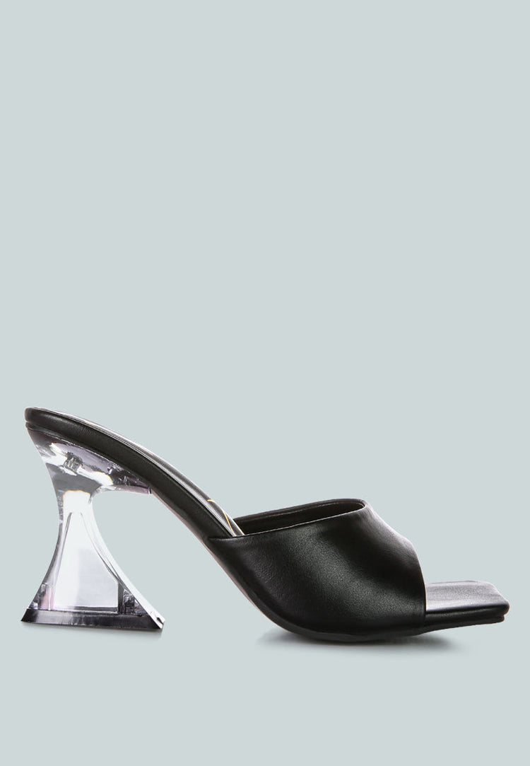 Sweet16 Clear Spool Heel Sandals