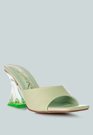 Sweet16 Clear Spool Heel Sandals - Glamourous Grace