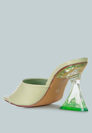 Sweet16 Clear Spool Heel Sandals - Glamourous Grace