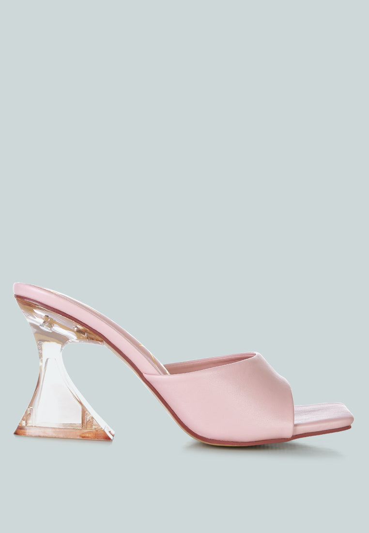 Sweet16 Clear Spool Heel Sandals - Glamourous Grace