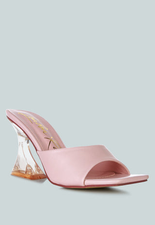 Sweet16 Clear Spool Heel Sandals - Glamourous Grace