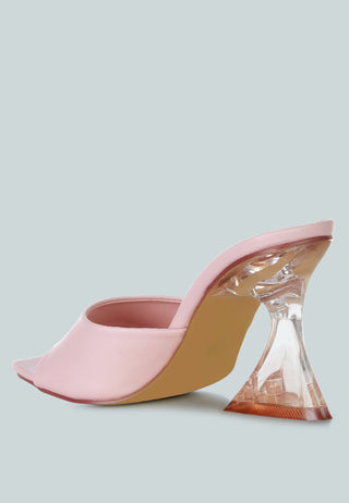 Sweet16 Clear Spool Heel Sandals - Glamourous Grace