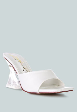 Sweet16 Clear Spool Heel Sandals - Glamourous Grace