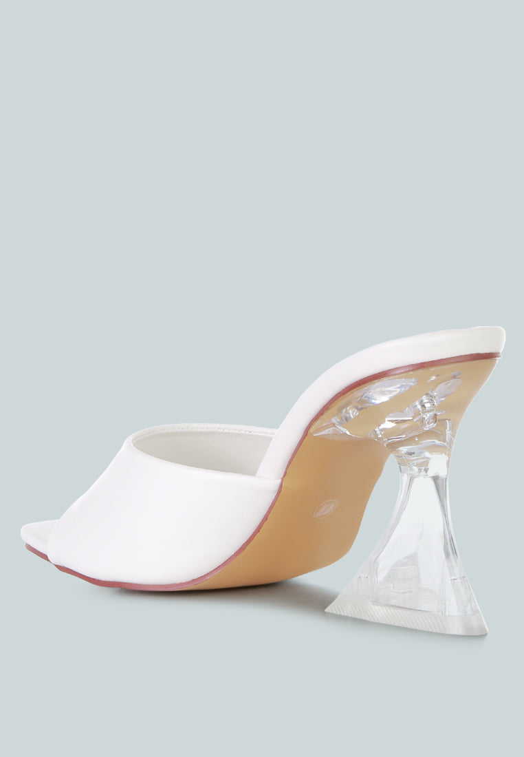 Sweet16 Clear Spool Heel Sandals - Glamourous Grace