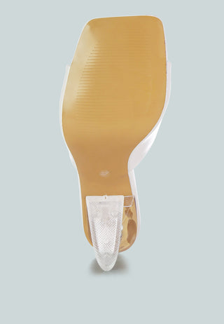 Sweet16 Clear Spool Heel Sandals - Glamourous Grace