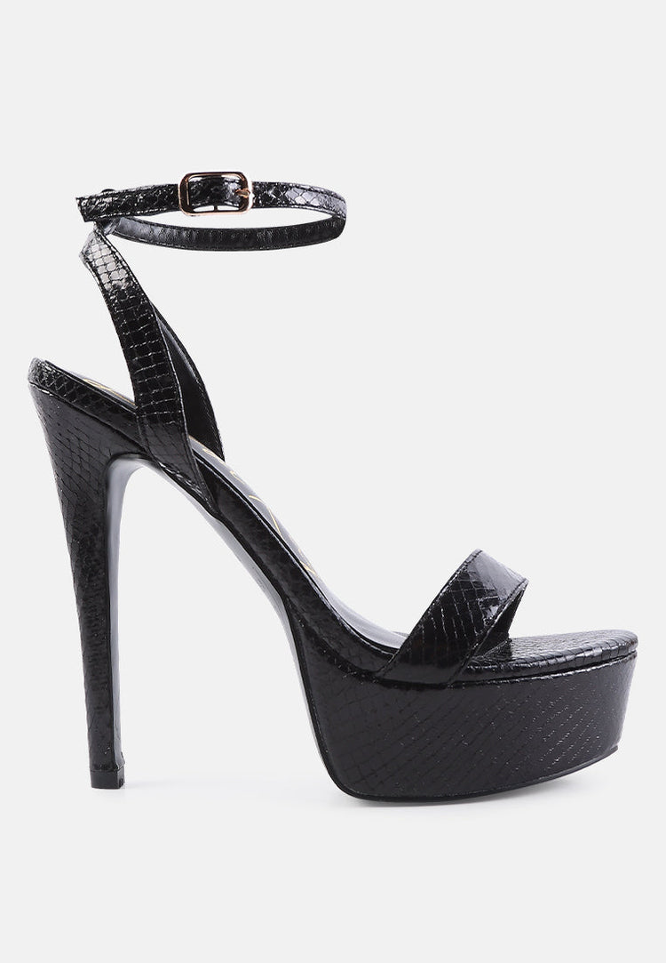 Queen Bee Rhinestone Heeled Sandals - Glamourous Grace