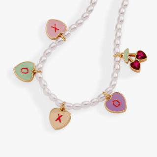 Sweethearts® ‘XOXO’ Heart Charm Beaded Pearl Bracelet