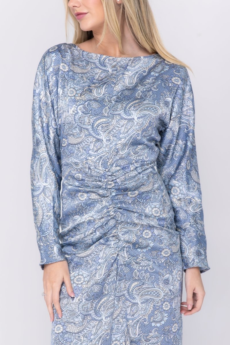SYDNEY DRESS (BLUE/GRAY) - Glamourous Grace