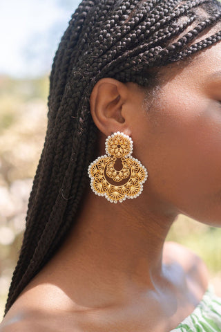 Sydney Hand Beaded - Statement Earring - Glamourous Grace