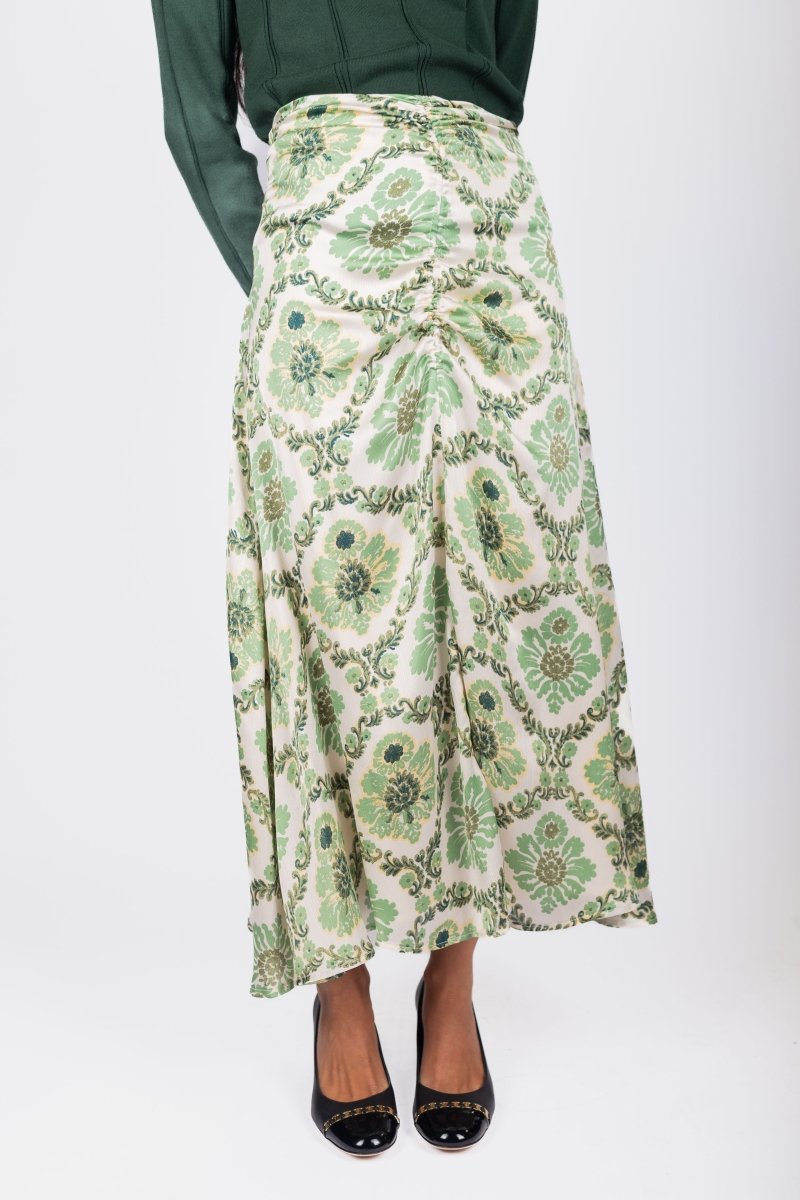 Sylvie Skirt (Green Flower) - Glamourous Grace