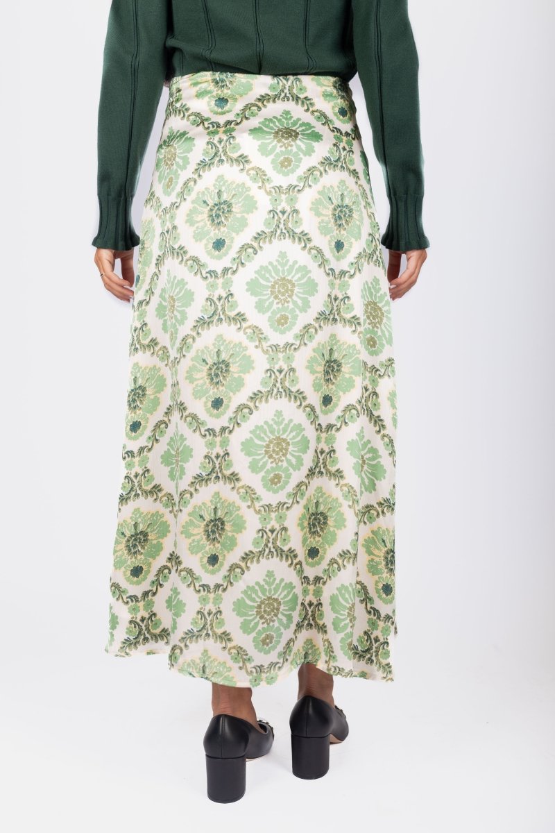 Sylvie Skirt (Green Flower) - Glamourous Grace