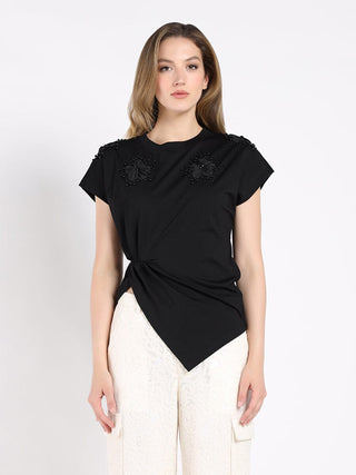 T-Shirt with Drape Front
