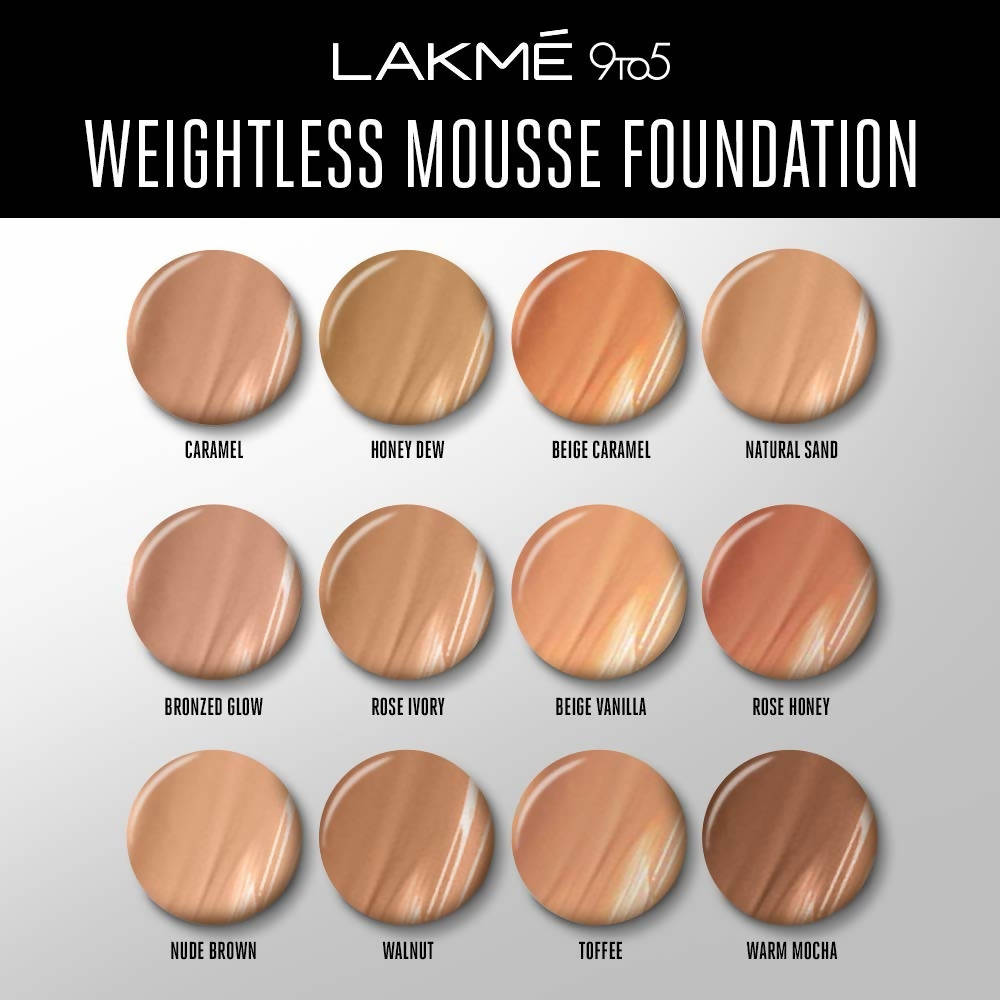 Lakme 9 To 5 Weightless Mousse Foundation - Rose Honey