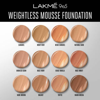 Lakme 9 To 5 Weightless Mousse Foundation - Rose Honey