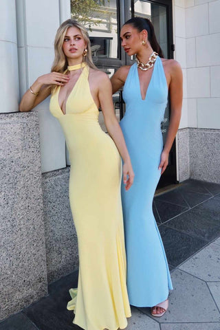 Astee T505 Sleek Halter Neck Fitted Stretch Gown