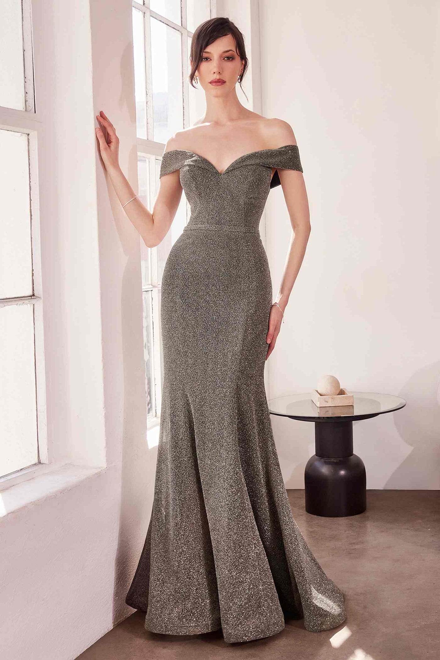 Ladivine Amoris T602 Off Shoulder Sweetheart Neck Fitted Prom Gown - Glamourous Grace