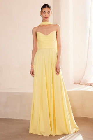 Ladivine Amoris T703 Dress Strapless A-Line Bridesmaid Gown - Glamourous Grace
